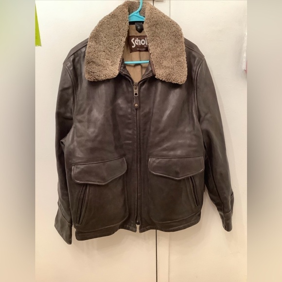 Schott NYC Moto Brown Leather Jacket Size 42​​​​ - Picture 1 of 16